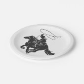 Cowboy auf einem Pferd mit Brille Pappteller (Schrägansicht)