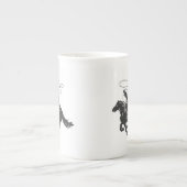 Cowboy auf einem Pferd mit Brille Porzellantasse (Vorderseite)