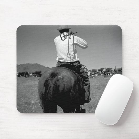 Cowboy auf einem Pferd mit zwei Marken Mousepad (Mit Mouse)