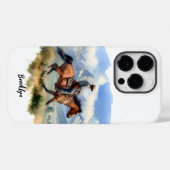 Cowboy auf Fuchsstute Case-Mate iPhone Hülle (Rückseite (Horizontal))