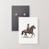 Cowboy auf Pferd Button (Vorderseite/Rückseite)