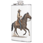 Cowboy auf Pferd Flachmann (Links)