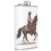 Cowboy auf Pferd Flachmann (Rechts)