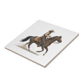 Cowboy auf Pferd Fliese (Seite)
