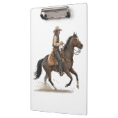 Cowboy auf Pferd Klemmbrett (Links)