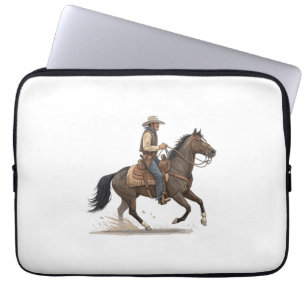 Cowboy auf Pferd Laptopschutzhülle