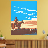 Cowboy auf Pferd Leinwanddruck (Insitu (Wohnzimmer))
