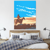Cowboy auf Pferd Leinwanddruck (Insitu (Schlafzimmer))