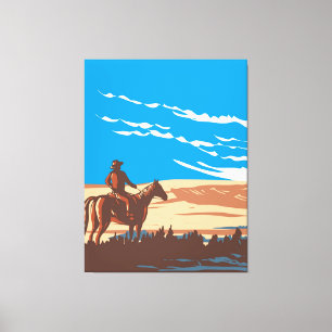 Cowboy auf Pferd Leinwanddruck