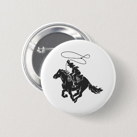 Cowboy auf Pferd mit Lasso Button (Vorne & Hinten)