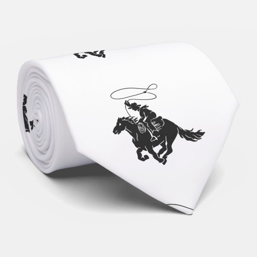 Cowboy auf Pferd mit Lasso Krawatte (Gerollt)