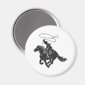 Cowboy auf Pferd mit Lasso Magnet (Vorderseite/Rückseite)