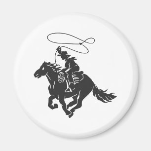 Cowboy auf Pferd mit Lasso Magnet