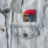 Cowboy auf Pferd mit Lederschäften Button (Beispiel)