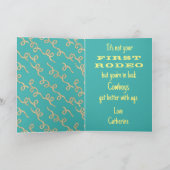 Cowboy auf Pferd mit Personalisierten Rindern Karte (Innenseite)