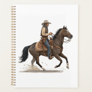 Cowboy auf Pferd Planer