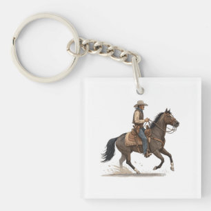 Cowboy auf Pferd Schlüsselanhänger