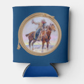 Cowboy auf Pferd Toast machen Dosenkühler (Vorderseite)