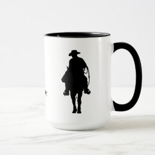 Cowboy auf Pferde Silhouette Tasse