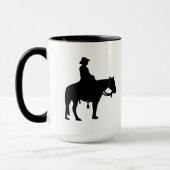 Cowboy auf Pferde Silhouette Tasse (Links)