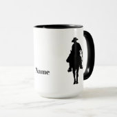 Cowboy auf Pferde Silhouette Tasse (VorderseiteRechts)