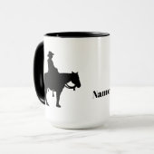 Cowboy auf Pferde Silhouette Tasse (Vorderseite Links)