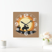 Cowboy auf Pferderücken Quadratische Wanduhr (Zuhause)