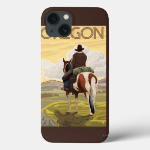 Cowboy auf Pferderuecken-Vintagem Reise-Plakat Case-Mate iPhone Hülle