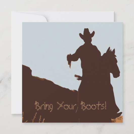 Cowboy auf Pferdeschwald Western Einladung Hochzei (Rückseite)