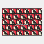 Cowboy auf Rot und Schwarz Geschenkpapier Set (Vorderseite 2)