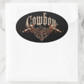 Cowboy-Aufkleber Ovaler Aufkleber (Tasche)
