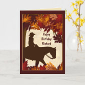Cowboy Autumn Custom Birthday Card Karte (Gelbe Blume)