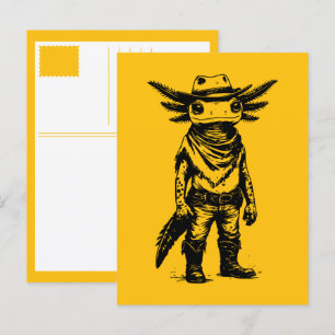 Cowboy-Axolotl Feiertagspostkarte