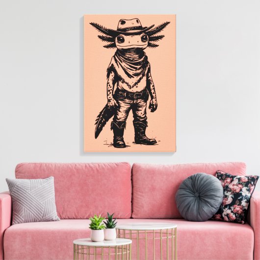 Cowboy Axolotl Leinwanddruck (Insitu (Wohnzimmer))