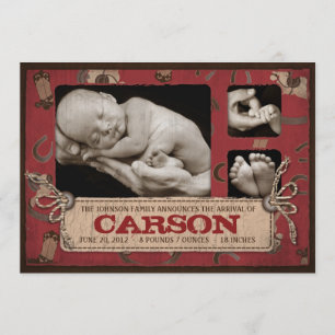 Cowboy Baby Announctions Card 2 Ankündigung