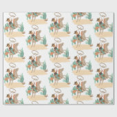 Cowboy Baby Boy Dusche Geschenkpapier (Flach)