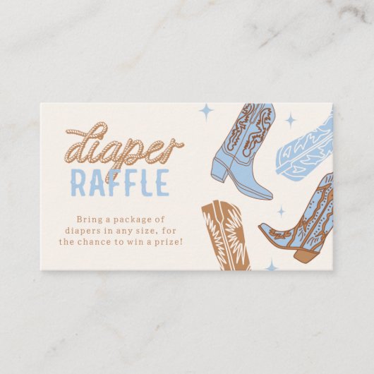 Cowboy Baby Duschdusche Windeln Raffelkarten Begleitkarte (Vorderseite)