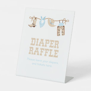 Cowboy Baby Duschdusche Windeln Raffle Sockelschild