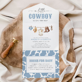 Cowboy Baby-Dusche All In One Einladung
