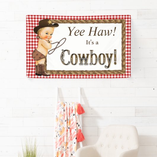 Cowboy Baby-Dusche Banner (Insitu)