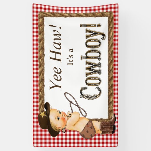 Cowboy Baby-Dusche Banner (Vertikal)