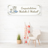 Cowboy Baby Dusche Country Western Blue Boy Banner (Insitu)