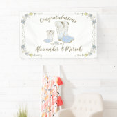 Cowboy Baby Dusche Country Western Blue Boy Banner (Insitu)