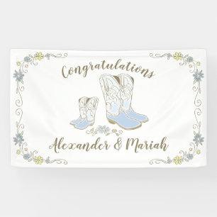 Cowboy Baby Dusche Country Western Blue Boy Banner