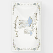 Cowboy Baby Dusche Country Western Blue Boy Banner (Vertikal)