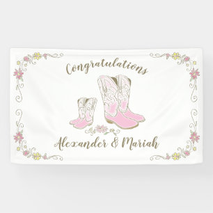 Cowboy Baby Dusche Country Western Blue Boy Banner