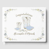 Cowboy Baby Dusche Country Western Blue Boy Gästebuch (Vorderseite)