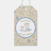 Cowboy Baby Dusche Country Western Blue Boy Geschenkanhänger (Vorderseite)