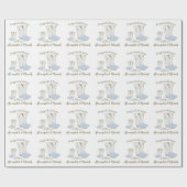 Cowboy Baby Dusche Country Western Blue Boy Geschenkpapier (Flach)