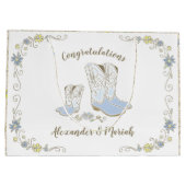 Cowboy Baby Dusche Country Western Blue Boy Große Geschenktüte (Rückseite)